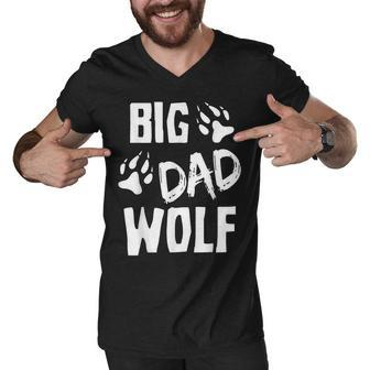 Mens Big Dad Wolf Costume Halloween Daddy Funny Dad Fathers Day Men V-Neck Tshirt - Thegiftio UK