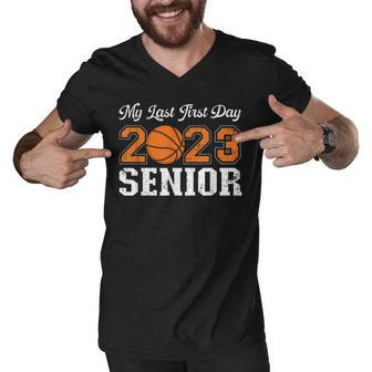 Mens Class Of 2023 Senior My Last First Day Senior 2023 Men V-Neck Tshirt - Thegiftio UK