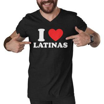 Mens I Love I Heart Latinas Funny Red Heart Love Latina Men V-Neck Tshirt - Thegiftio UK