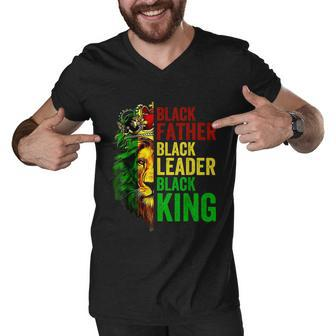 Mens Juneteenth Fathers Day Black Father King African American Men V-Neck Tshirt - Monsterry DE