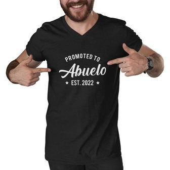 Mens Promoted To Abuelo 2022 Grandpa Grandfather Tshirt Men V-Neck Tshirt - Monsterry UK