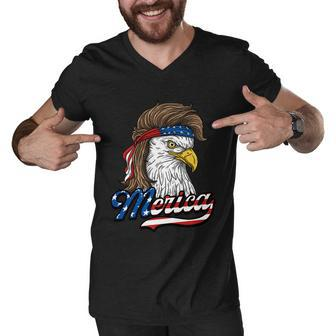 Merica Cute Gift Patriotic Usa Eagle Of Freedom Cute Gift 4Th Of July Gift Men V-Neck Tshirt - Monsterry UK