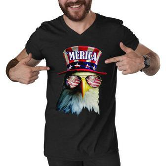 Merica Usa Eagle Men V-Neck Tshirt - Monsterry DE