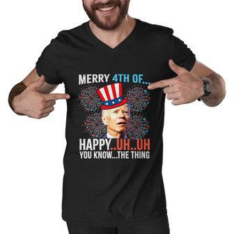 Merry 4Th Of Happy Uh Uh You Know The Thing Funny 4 July Men V-Neck Tshirt - Monsterry