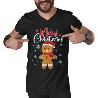 Merry Christmas Gingerbread Men V-Neck Tshirt - Monsterry UK