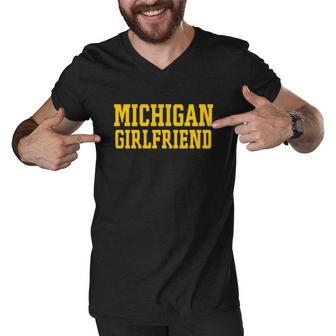 Michigan Girlfriend Men V-Neck Tshirt - Thegiftio UK