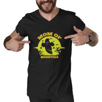 Mom Of Monsters Halloween Quote Men V-Neck Tshirt - Monsterry CA