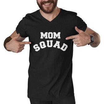 Mom Squad Bold Text Logo Men V-Neck Tshirt - Monsterry