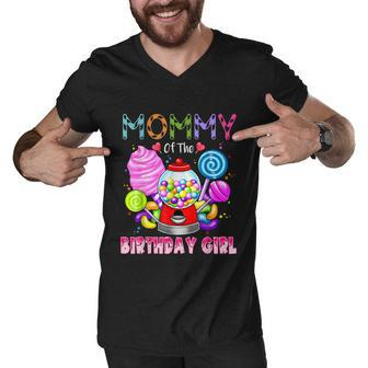 Mommy Of The Birthday Girl Candyland Candy Birthday Party Men V-Neck Tshirt - Monsterry CA
