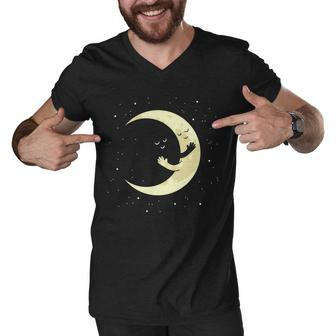 Moon Hug Sky Filled With Stars Men V-Neck Tshirt - Monsterry CA