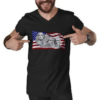 Mount Rushmore Tshirt Men V-Neck Tshirt - Monsterry DE
