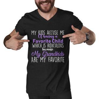 My Grandkids Are My Favorite Funny Grandparents Tshirt Men V-Neck Tshirt - Monsterry AU