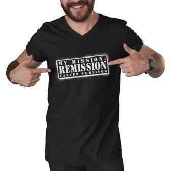 My Mission Remission Cancer Survivor Stamp Men V-Neck Tshirt - Monsterry UK