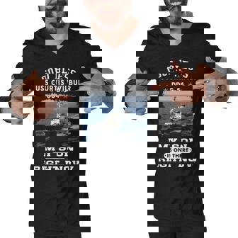 My Son Is On Uss Curtis Wilbur Ddg Men V-Neck Tshirt - Monsterry