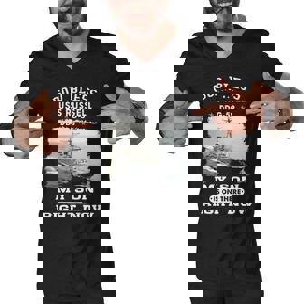 My Son Is On Uss Russell Ddg Men V-Neck Tshirt - Monsterry