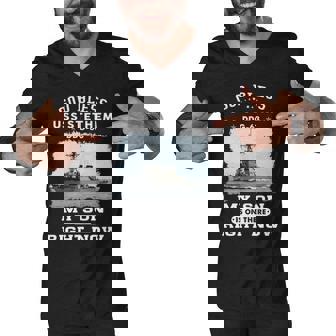 My Son Is On Uss Stethem Ddg Men V-Neck Tshirt - Monsterry