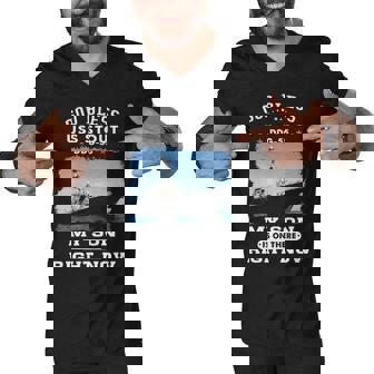 My Son Is On Uss Stout Ddg Men V-Neck Tshirt - Monsterry