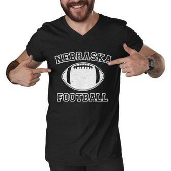 Nebraska Football Vintage Distressed Men V-Neck Tshirt - Monsterry