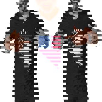 Nevada United States Map Men V-Neck Tshirt - Thegiftio