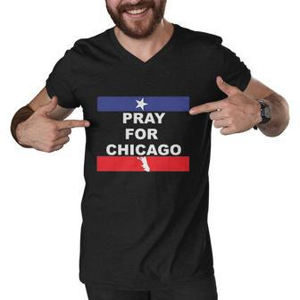 Nice Pray For Chicago Chicao Shooting Men V-Neck Tshirt - Seseable