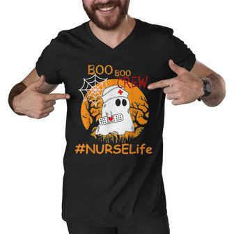 Nurse Life Boo Boo Crew Nurse Ghost Halloween October Men V-Neck Tshirt - Seseable