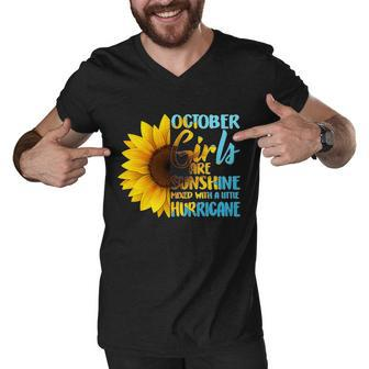 October Girls Sunflower Tshirt Men V-Neck Tshirt - Monsterry