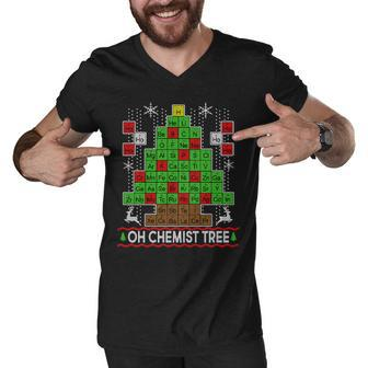 Oh Chemist Tree Ugly Christmas Sweater Tshirt Men V-Neck Tshirt - Monsterry CA