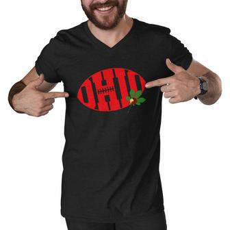 Ohio State Buck Eye Football Men V-Neck Tshirt - Monsterry UK