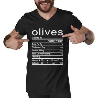 Olives Nutrition Facts Label Men V-Neck Tshirt - Thegiftio UK