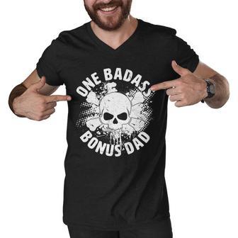 One Badass Bonus Dad Tshirt Men V-Neck Tshirt - Monsterry DE