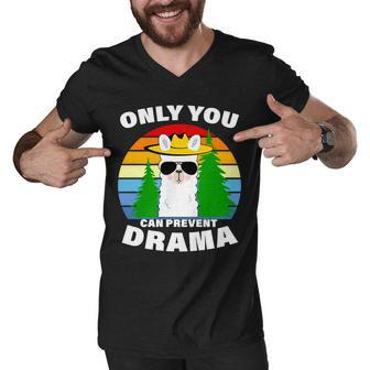 Only You Can Prevent Drama Llama Men V-Neck Tshirt - Monsterry AU