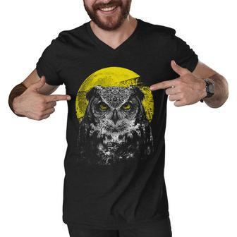 Owl Moon Light Tshirt Men V-Neck Tshirt - Monsterry DE