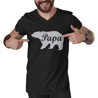 Papa Bear V3 Men V-Neck Tshirt - Monsterry