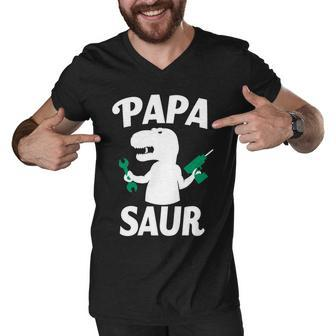 Papa Saur Fix Things Men V-Neck Tshirt - Monsterry UK