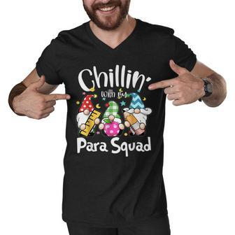 Paraprofessional Para Squad Chillin Gnomes Christmas Teacher Men V-Neck Tshirt - Thegiftio UK