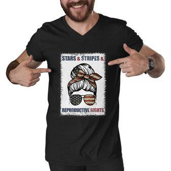 Patriotic 4Th Of July Stars Stripes And Reproductive Rights Funny Gift Men V-Neck Tshirt - Monsterry AU