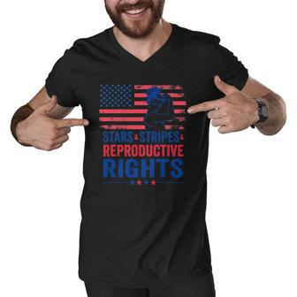 Patriotic 4Th Of July Stars Stripes Reproductive Right Men V-Neck Tshirt | Mazezy