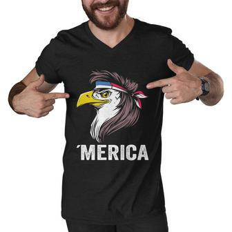 Patriotic Eagle Mullet American Flag Merica 4Th Of July Great Gift Men V-Neck Tshirt - Monsterry