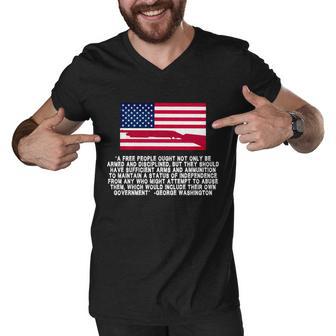 Patriotic Quote George Washington Tshirt Men V-Neck Tshirt - Monsterry UK