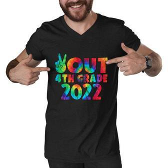 Peace Out 4Th Grade 2022 Tie Dye Happy Last Day Of School Funny Gift Men V-Neck Tshirt - Monsterry DE