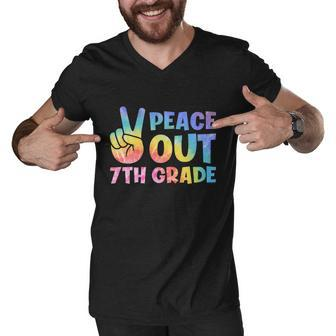Peace Out 7Th Grade 2022 Graduate Happy Last Day Of School Great Gift Men V-Neck Tshirt - Monsterry