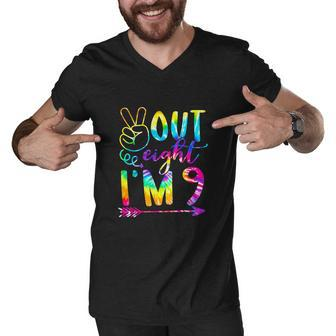 Peace Out Eight Im 9 Tie Dye 9Th Birthday Boy Girl Men V-Neck Tshirt - Monsterry AU