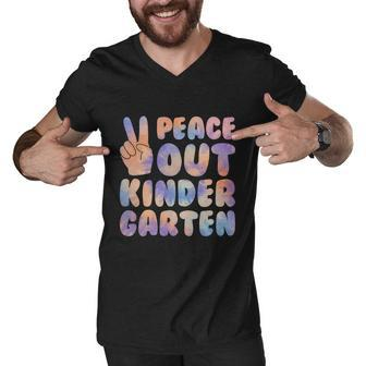 Peace Out Kindergarten Grade 2022 Happy Last Day Of School Cool Gift Men V-Neck Tshirt - Monsterry