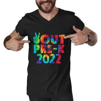 Peace Out Pregiftk 2022 Tie Dye Happy Last Day Of School Funny Gift Men V-Neck Tshirt - Monsterry UK