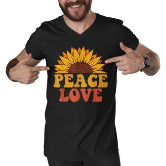 Peace Sign Love 60S 70S Tie Dye Hippie Halloween Costume V8 Men V-Neck Tshirt - Seseable