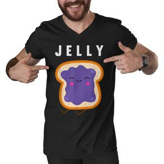 Peanut Butter And Jelly Best Friend Matching Men V-Neck Tshirt - Thegiftio UK