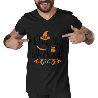 Perfectly Wicked Halloween Quote Men V-Neck Tshirt - Monsterry CA