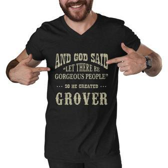 Personalized Birthday Wear Idea For Person Named Grover Graphic Design Printed Casual Daily Basic Men V-Neck Tshirt - Thegiftio UK