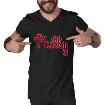 Philadelphia Baseball Philly Pa Retro Tshirt Men V-Neck Tshirt - Monsterry AU