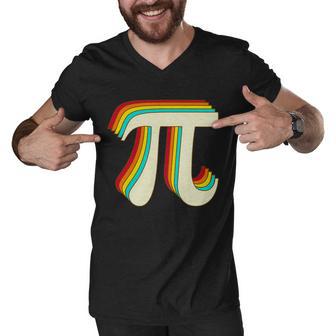 Pi Day Retro V2 Men V-Neck Tshirt - Monsterry